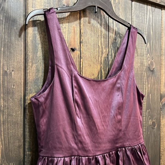 Forever 21 Fit & Flare Mini Dress Purple L Eggplant Bow Girly Y2K Party NWT - Picture 2 of 15